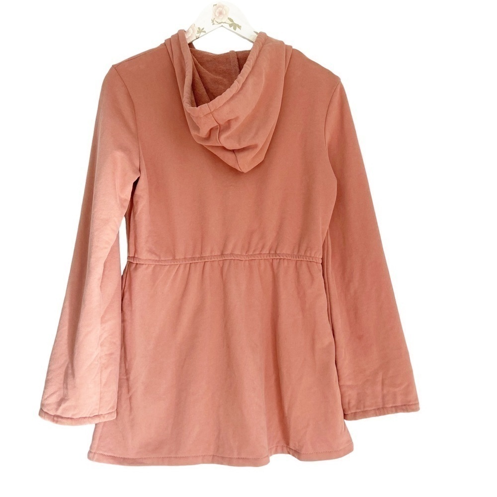 Solitaire Women's Floral Embroided Long Zip Hooded Sweatshirt Jacket Pink S - Picture 3 of 9